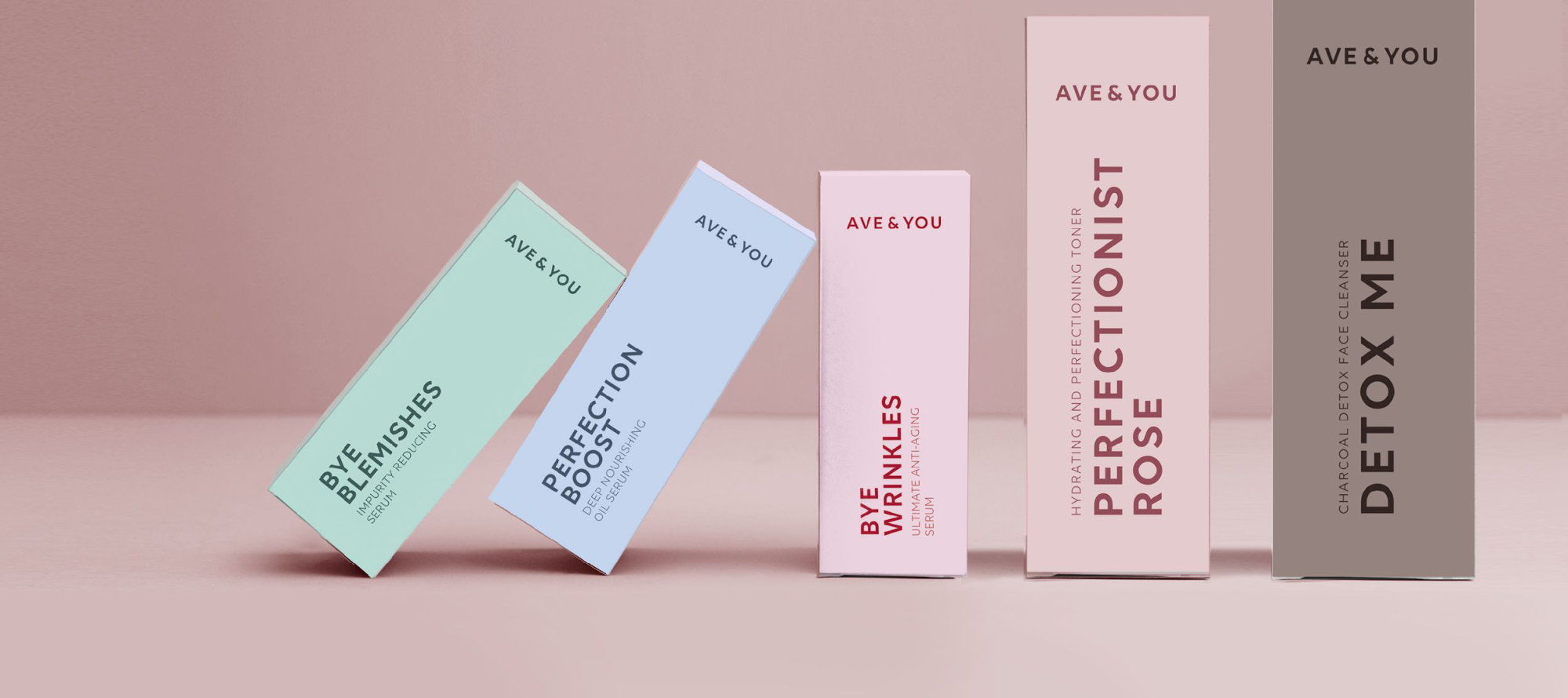 AVE & YOU product cartons lined up